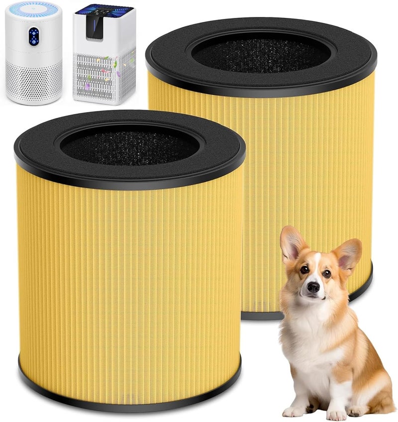 WILERDA B-D02L/M05 Replacement Filter, Compatible with MOOKA B-D02L & M05 Air Purifier, for VEWIOR B-D02U, for KOIOS B-D02L, H13 True HEPA Filter, 2 Pack Pet Care Filter - Image 1